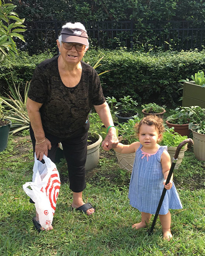 Nonna and her granddaughter.